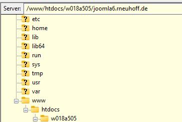 Bild 2   Verzeiohnis beim Webserver