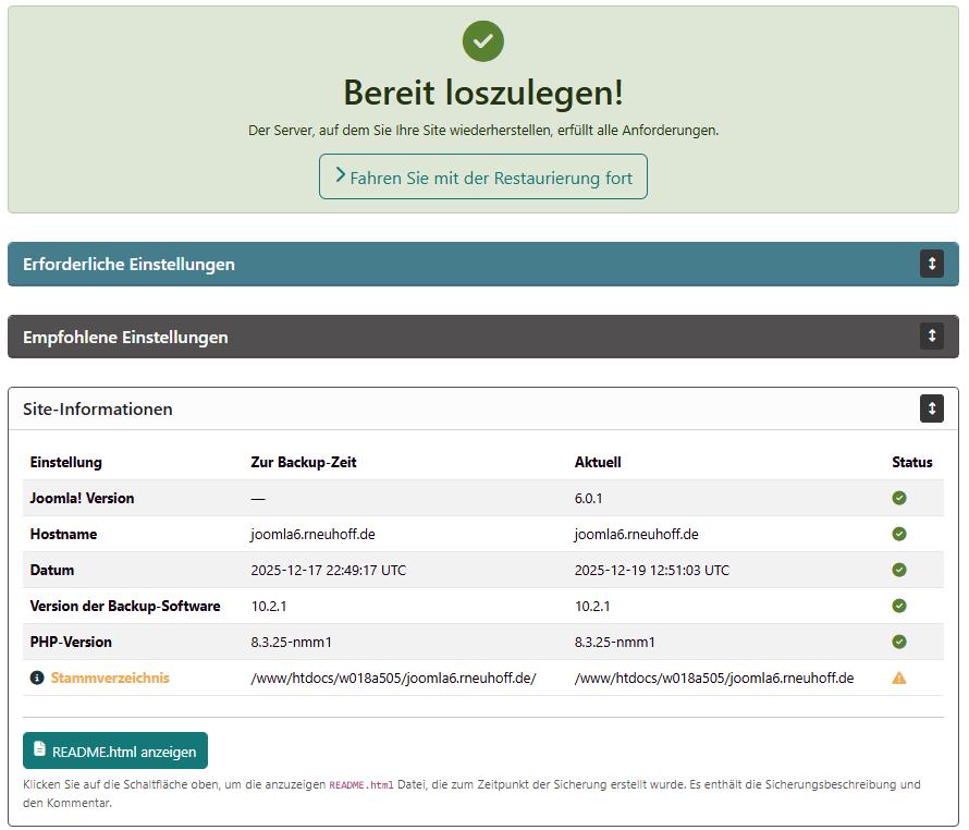 Bild 7   Empfohlenen Einstellungen