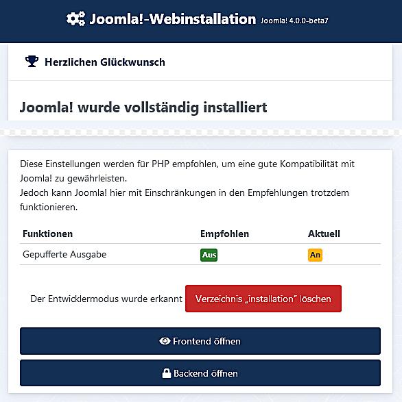 Bild3   Joomla vollständig installiert